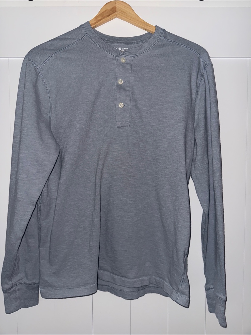 J. Crew Men’s Long-Sleeve Henley in Steel Gray